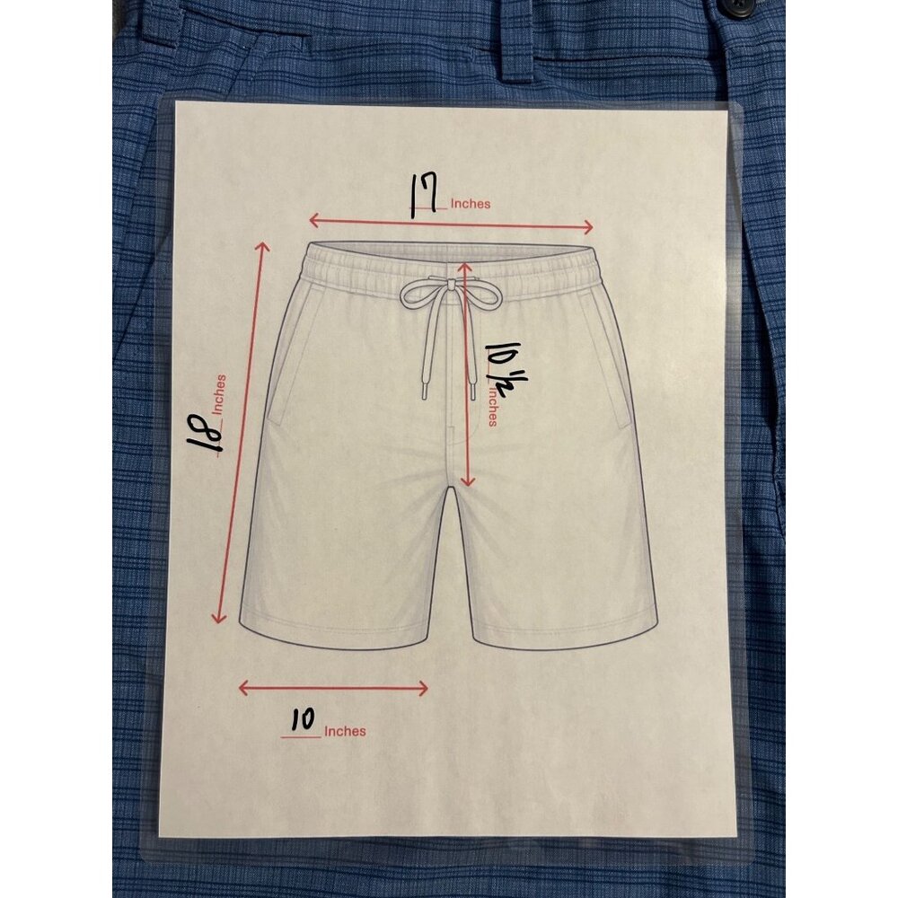 PGA Tour Men's Blue Plaid Golf Shorts 36 Stretch Fabric For Comfort Lightweight - Picture 6 of 6